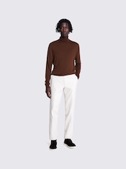 MOSS White Tailored Fit Moleskin 100% Cotton Trousers - Image 1 of 4