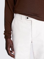 MOSS White Tailored Fit Moleskin 100% Cotton Trousers - Image 4 of 4