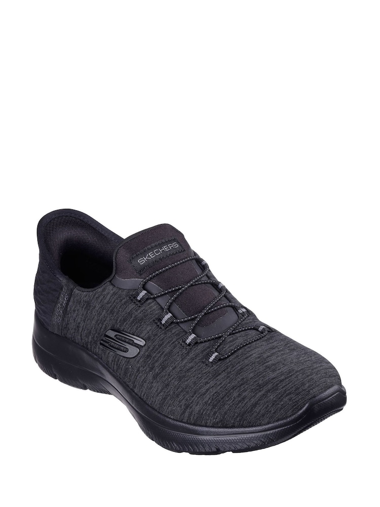 Skechers Black Chrome Womens Slip In Summits Dazzling Haze Trainers - Image 3 of 5