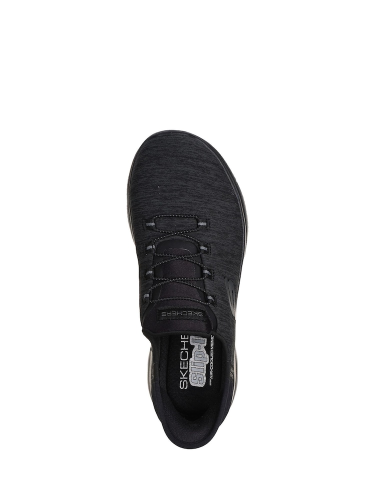 Skechers Black Chrome Womens Slip In Summits Dazzling Haze Trainers - Image 4 of 5