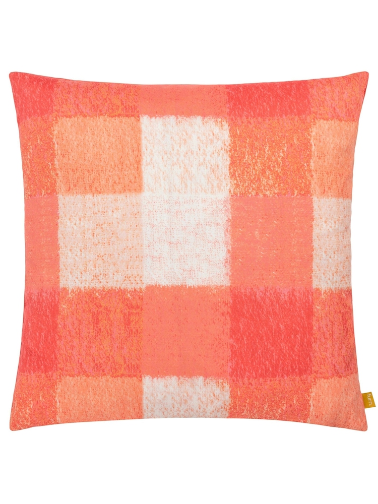 Furn Pink Alma Check Polyester Filled Cushion - Image 2 of 6