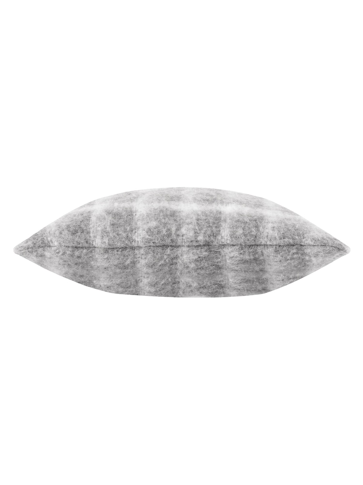 Yard Flint Grey Yarrow Check Feather Filled Cushion - Image 3 of 4