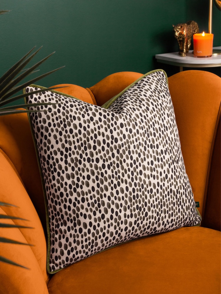 Wylder Tropics Green Nympha Abstract Spot Polyester Filled Cushion - Image 1 of 6