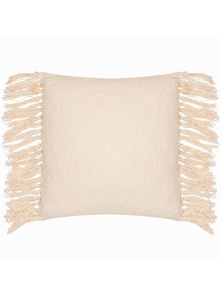 Yard Honey Yellow Saku Blossom Fringed Polyester Filled 100% Cotton Cushion - Image 4 of 7