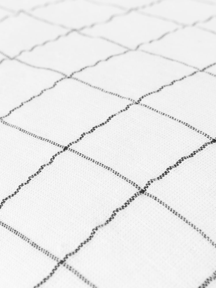 Yard 100% Linen Grid Check Polyester Filled Cushion - Image 5 of 6