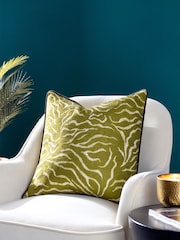 Wylder Green Jurong Tiger Chenille Animal Print Polyester Fille Cushion - Image 1 of 3
