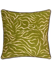 Wylder Green Jurong Tiger Chenille Animal Print Polyester Fille Cushion - Image 2 of 3