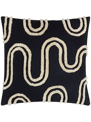 Heya Home Black Archie Tufted Feather Filled Cushion - Image 3 of 6