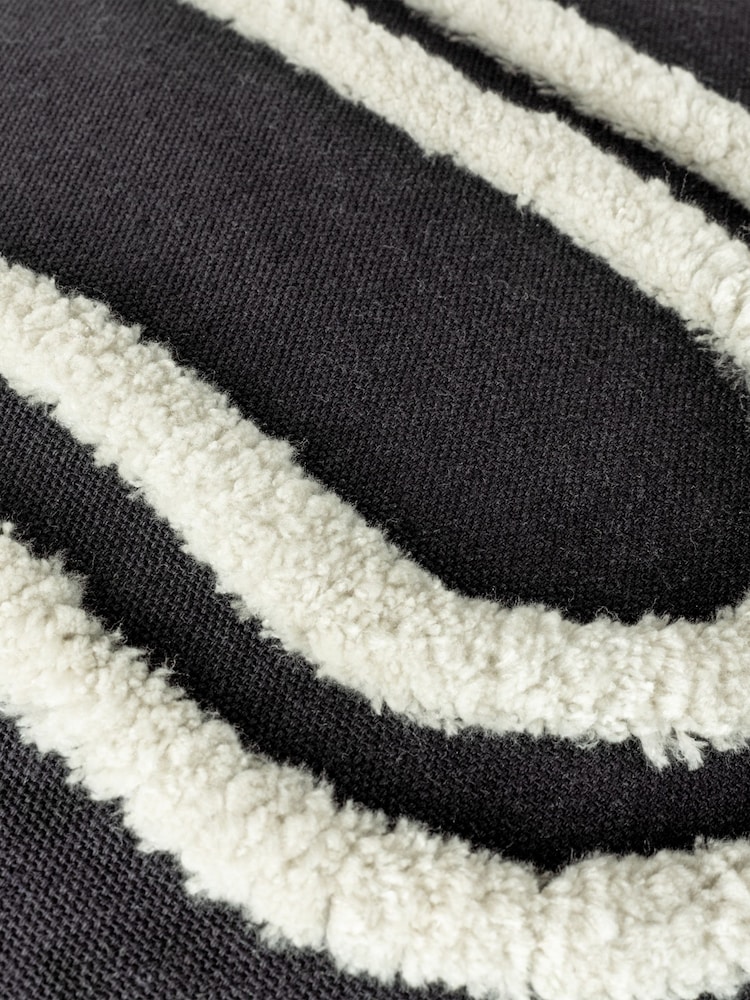Heya Home Black Archie Tufted Feather Filled Cushion - Image 6 of 6