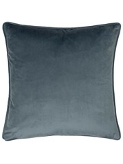 Wylder Nature Grey Wild Garden Posies Velvet Piped Feather Filled Cushion - Image 5 of 8