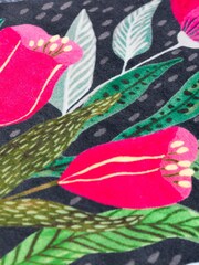 Wylder Nature Grey Wild Garden Posies Velvet Piped Feather Filled Cushion - Image 7 of 8