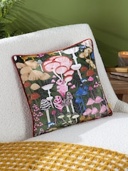 Furn Amanita Velvet Piped Feather Filled Cushion - Imagem 1 de 6