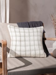 Yard Natural Beige Yarrow Check Polyester Filled Cushion - Image 1 of 6