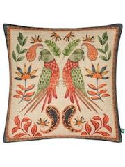 Wylder Tropics Natural Akamba Parrot Duo Tropical Polyester Filled Cushion - Image 2 of 6