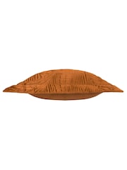 Paoletti Orange Palmeria Quilted Velvet Feather Filled Cushion - Image 4 of 5