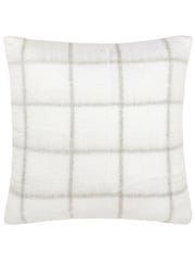 Yard Natural Beige Yarrow Check Feather Filled Cushion - Image 3 of 6