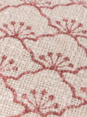 Yard Kilm Red Saku Blossom Fringed Feather Filled 100% Cotton Cushion - Image 6 of 7