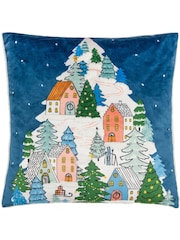 Furn Snowy Village Tree Boucle Polyester Filled Christmas Cushion - Imagem 2 de 6