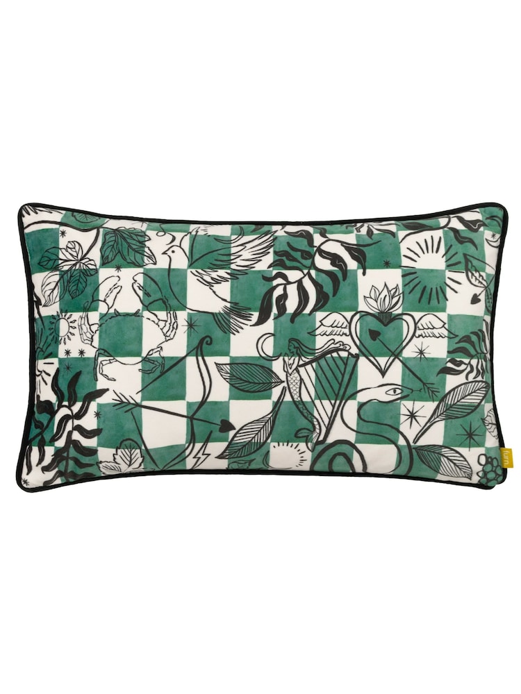 Furn Mythos Velvet Piped Polyester Filled Cushion - Imagem 2 de 5