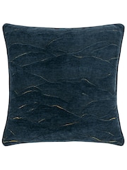 Paoletti Blue Stratus Jacquard Feather Filled Cushion - Image 2 of 6