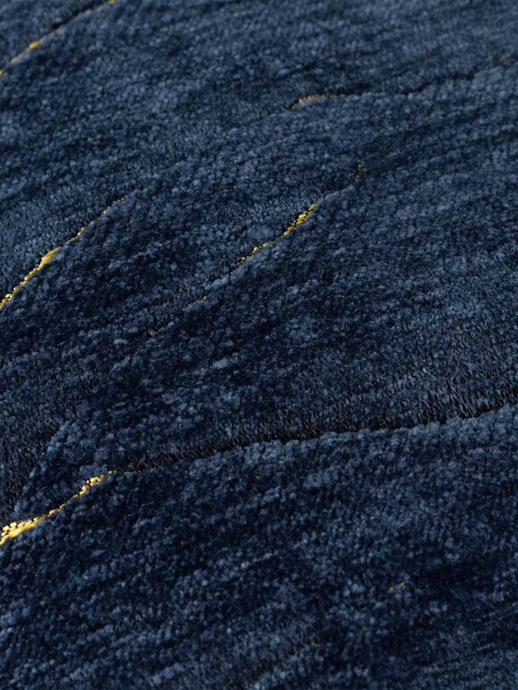 Paoletti Blue Stratus Jacquard Feather Filled Cushion - Image 5 of 6