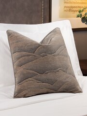 Paoletti Natural Stratus Jacquard Feather Filled Cushion - Image 1 of 6