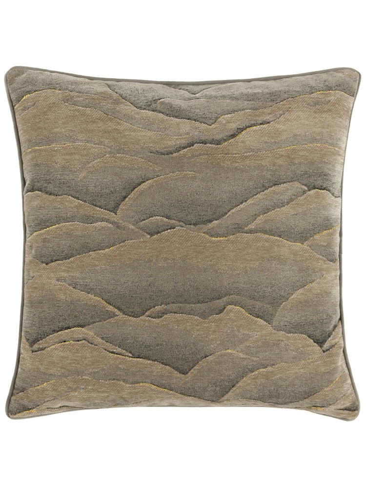 Paoletti Natural Stratus Jacquard Feather Filled Cushion - Image 2 of 6