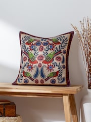 Wylder Akamba Mirrored Parrots Tropical Polyester Filled Cushion - Image 1 of 5