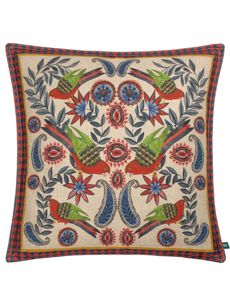 Wylder Akamba Mirrored Parrots Tropical Polyester Filled Cushion - Image 2 of 5