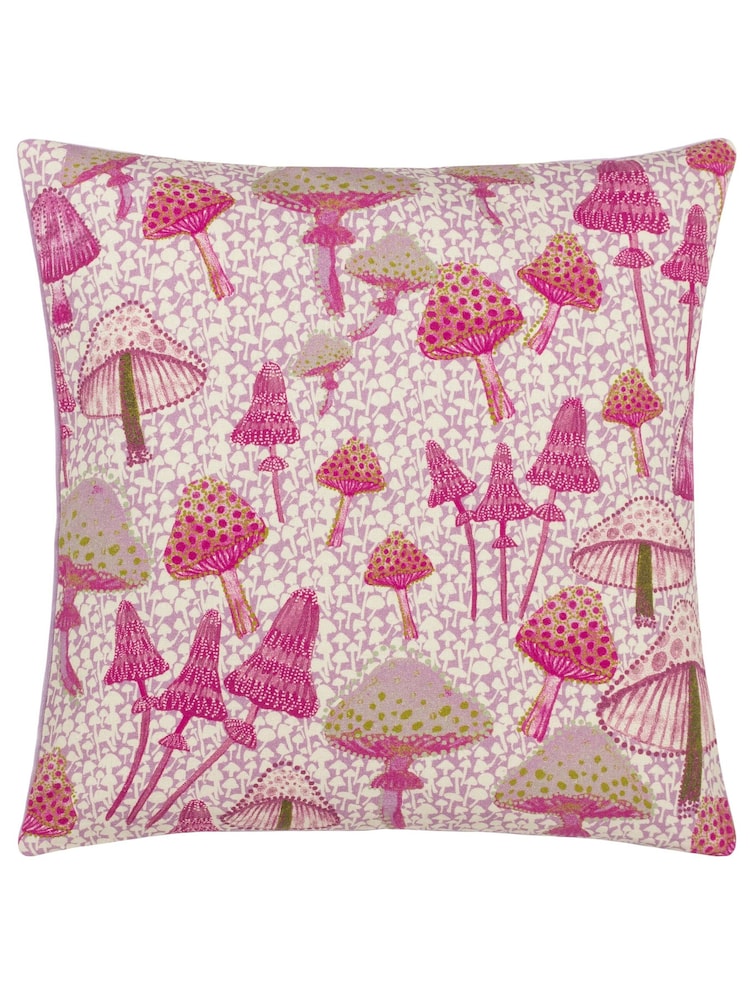 Furn Purple Mushroom Fields Abstract Feather Filled 100% Cotton Cushion - Image 2 of 6