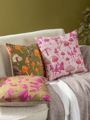 Furn Purple Mushroom Fields Abstract Feather Filled 100% Cotton Cushion - Image 6 of 6