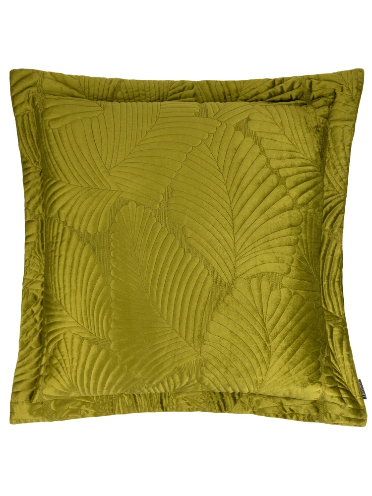 Paoletti Palmeria Quilted Velvet Polyester Filled Cushion - Imagem 2 de 5
