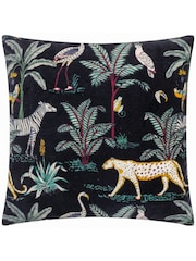 Wylder Black Wilds Tropical 100% Cotton Polyester Filled Cushion - Image 3 of 6