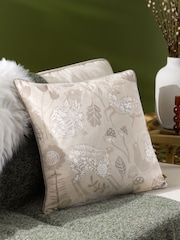 Furn Grey Nook Velvet Piped Polyester Filled Cushion - Image 1 of 5