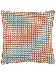 Furn Orange Marttel Geometric Jacquard Feather Filled Cushion - Image 2 of 5