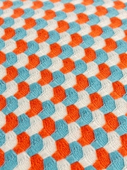 Furn Orange Marttel Geometric Jacquard Feather Filled Cushion - Image 3 of 5