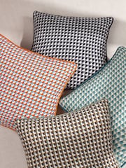 Furn Orange Marttel Geometric Jacquard Feather Filled Cushion - Image 4 of 5