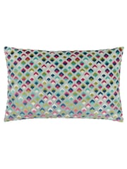 Paoletti 40 x 60cm Lexington Diamond Velvet Jacquard Polyester Filled Cushion - صورة 1 من 4