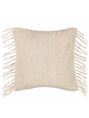 Yard Natural Beige Nimble Knitted Feather Filled 100% Cotton Cushion - Image 3 of 7