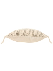 Yard Natural Beige Nimble Knitted Feather Filled 100% Cotton Cushion - Image 5 of 7