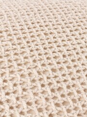 Yard Natural Beige Nimble Knitted Feather Filled 100% Cotton Cushion - Image 6 of 7