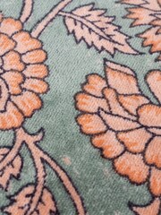 Paoletti Blue Marisa Floral 100% Cotton Velvet Polyester Filled Cushion - Image 5 of 7