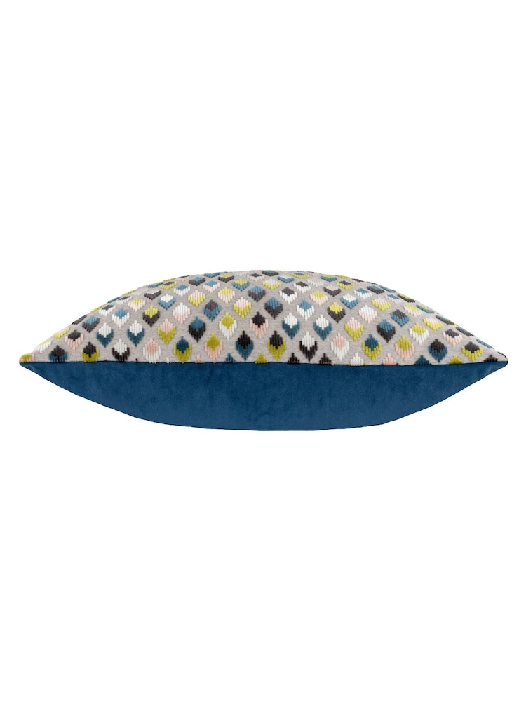 Paoletti 40 x 60cm Lexington Diamond Velvet Jacquard Polyester Filled Cushion - Image 3 of 5