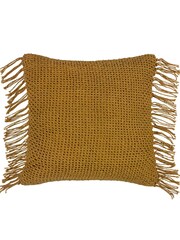 Yard Honey Yellow Nimble Knitted Feather Filled 100% Cotton Cushion - Image 3 of 7