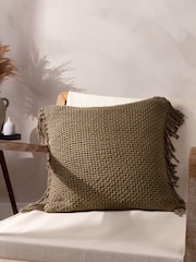 Yard Nimble Knitted Feather Filled 100% Cotton Cushion - Изображение 1 из 7