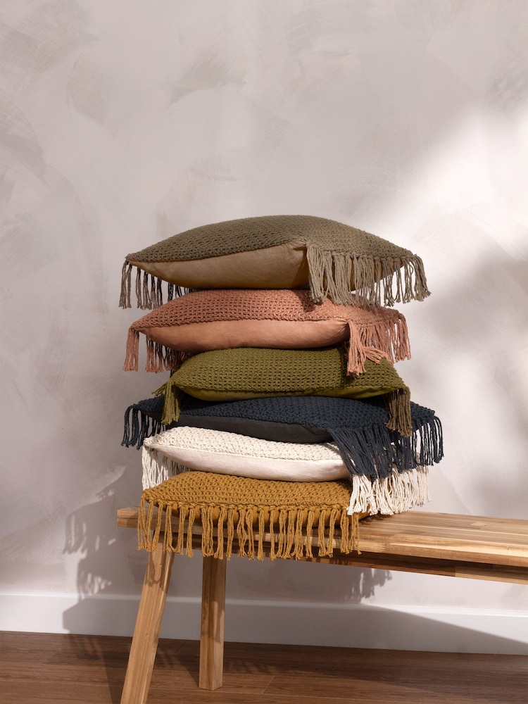 Yard Nimble Knitted Feather Filled 100% Cotton Cushion - Изображение 2 из 7