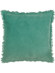 Furn 45 x 45cm Gracie 100% Cotton Velvet Fringed Polyester Filled Cushion - Изображение 2 из 5