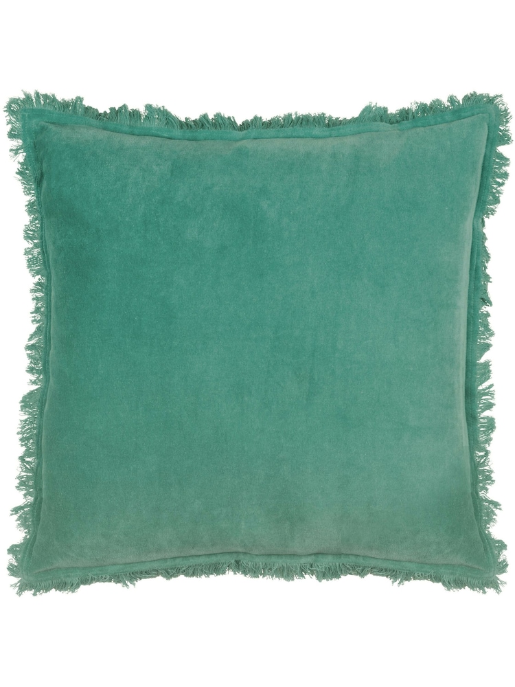 Furn 45 x 45cm Gracie 100% Cotton Velvet Fringed Polyester Filled Cushion - Изображение 2 из 5