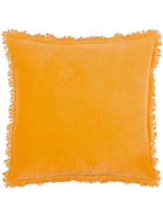 Furn 45 x 45cm Gracie 100% Cotton Velvet Fringed Feather Filled Cushion - Изображение 2 из 5