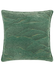 Paoletti Green Stratus Jacquard Feather Filled Cushion - Image 2 of 6